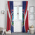 Personalised Liberia Window Curtain Coat Of Arms With Flag Map