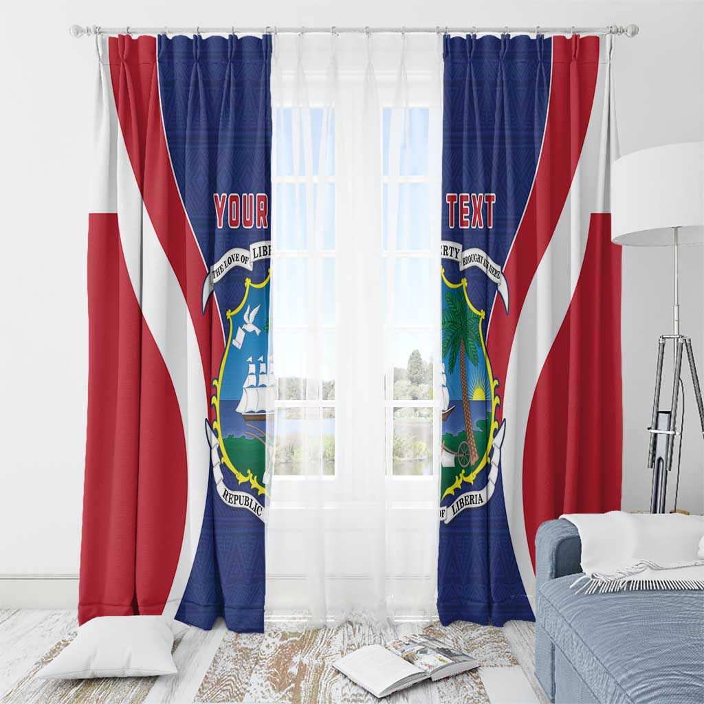 Personalised Liberia Window Curtain Coat Of Arms With Flag Map