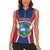 Personalised Liberia Women Sleeveless Polo Shirt Coat Of Arms With Flag Map