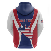 Personalised Liberia Zip Hoodie Coat Of Arms With Flag Map