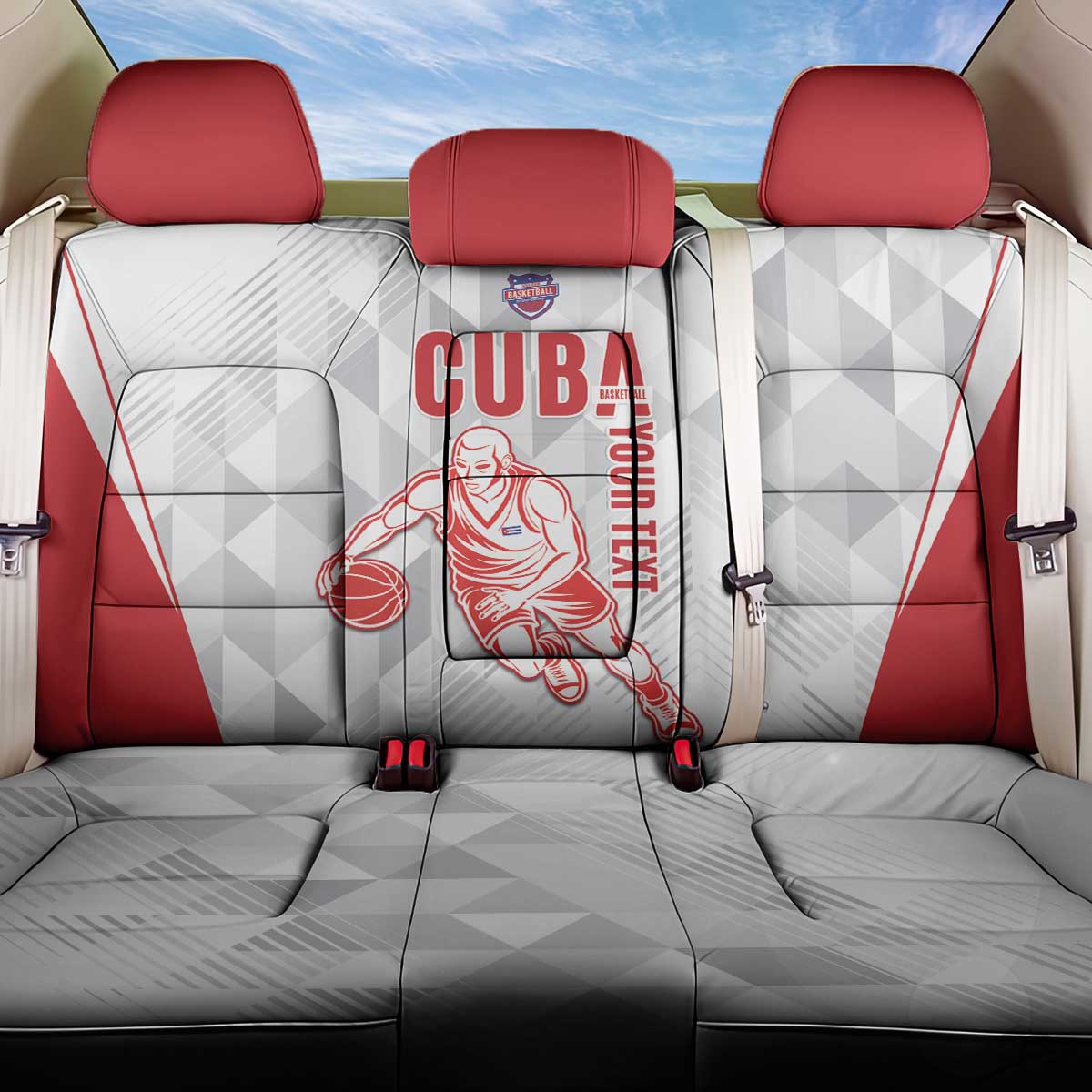 Custom Cuba Basketball Back Car Seat Cover Sporty Style