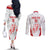 Custom Cuba Basketball Couples Matching Off The Shoulder Long Sleeve Dress and Long Sleeve Button Shirt Sporty Style