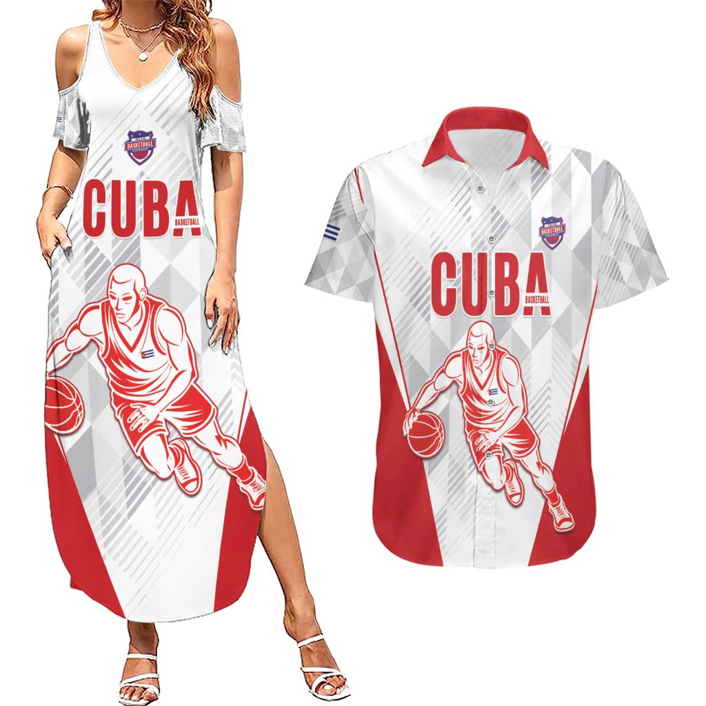 Custom Cuba Basketball Couples Matching Summer Maxi Dress and Hawaiian Shirt Sporty Style