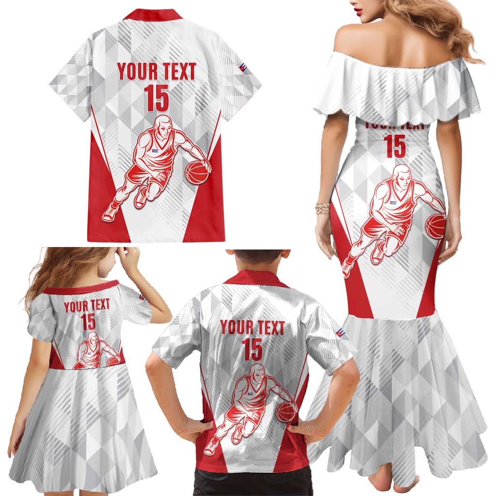 Custom Cuba Basketball Family Matching Mermaid Dress and Hawaiian Shirt Sporty Style