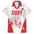 Custom Cuba Basketball Family Matching Off The Shoulder Long Sleeve Dress and Hawaiian Shirt Sporty Style