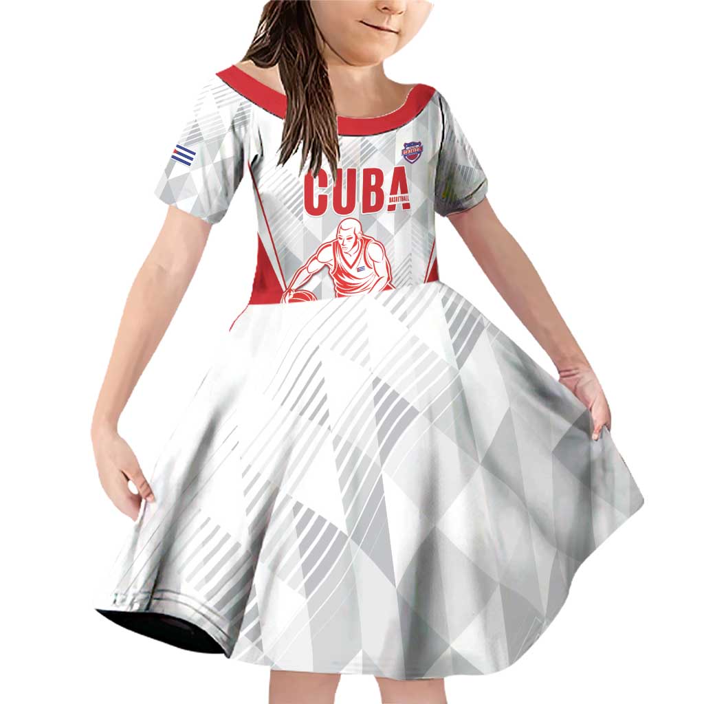 Custom Cuba Basketball Family Matching Off Shoulder Short Dress and Hawaiian Shirt Sporty Style