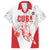 Custom Cuba Basketball Family Matching Off Shoulder Short Dress and Hawaiian Shirt Sporty Style