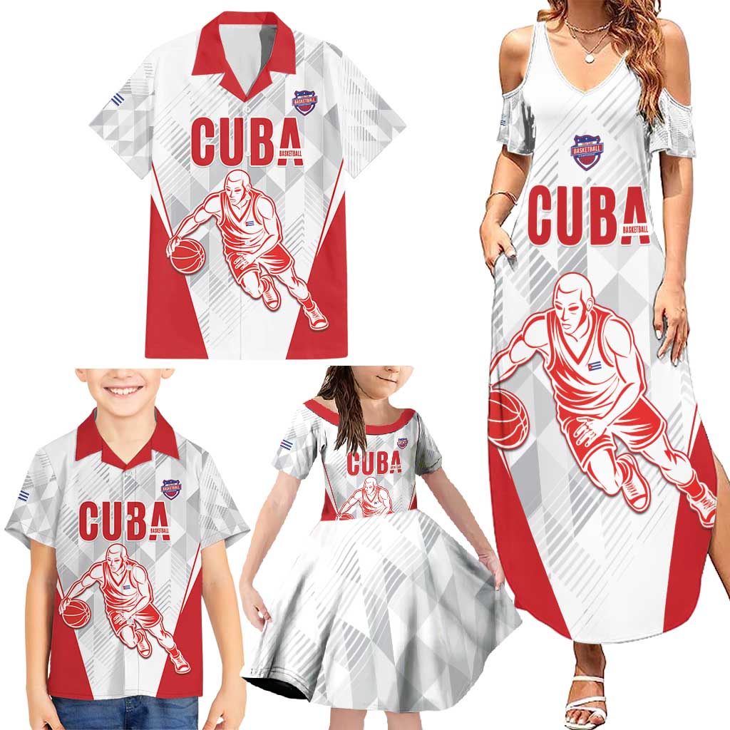 Custom Cuba Basketball Family Matching Summer Maxi Dress and Hawaiian Shirt Sporty Style