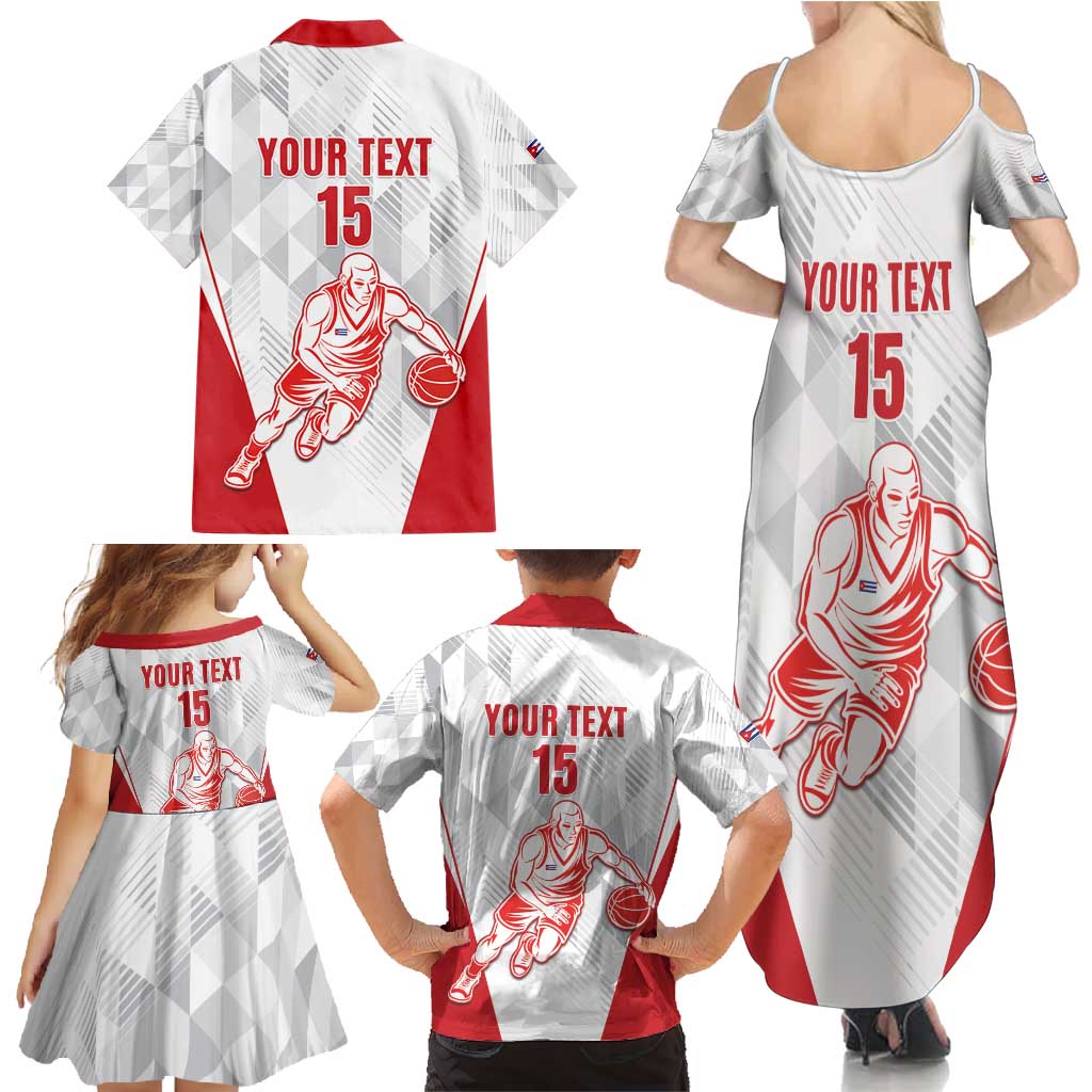 Custom Cuba Basketball Family Matching Summer Maxi Dress and Hawaiian Shirt Sporty Style