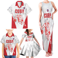 Custom Cuba Basketball Family Matching Tank Maxi Dress and Hawaiian Shirt Sporty Style