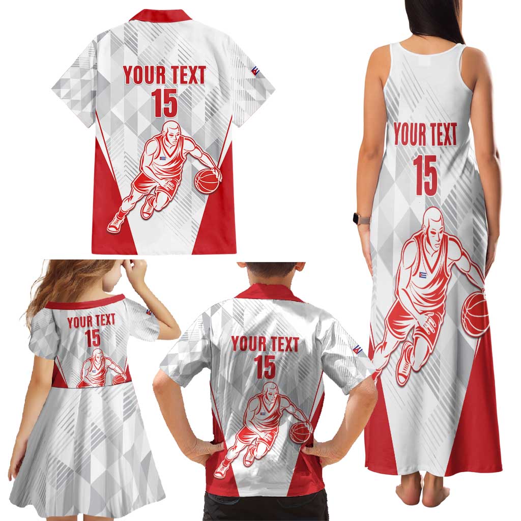 Custom Cuba Basketball Family Matching Tank Maxi Dress and Hawaiian Shirt Sporty Style