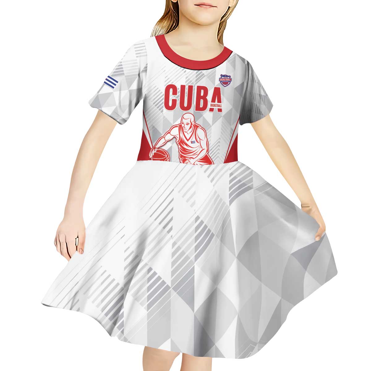 Custom Cuba Basketball Kid Short Sleeve Dress Sporty Style