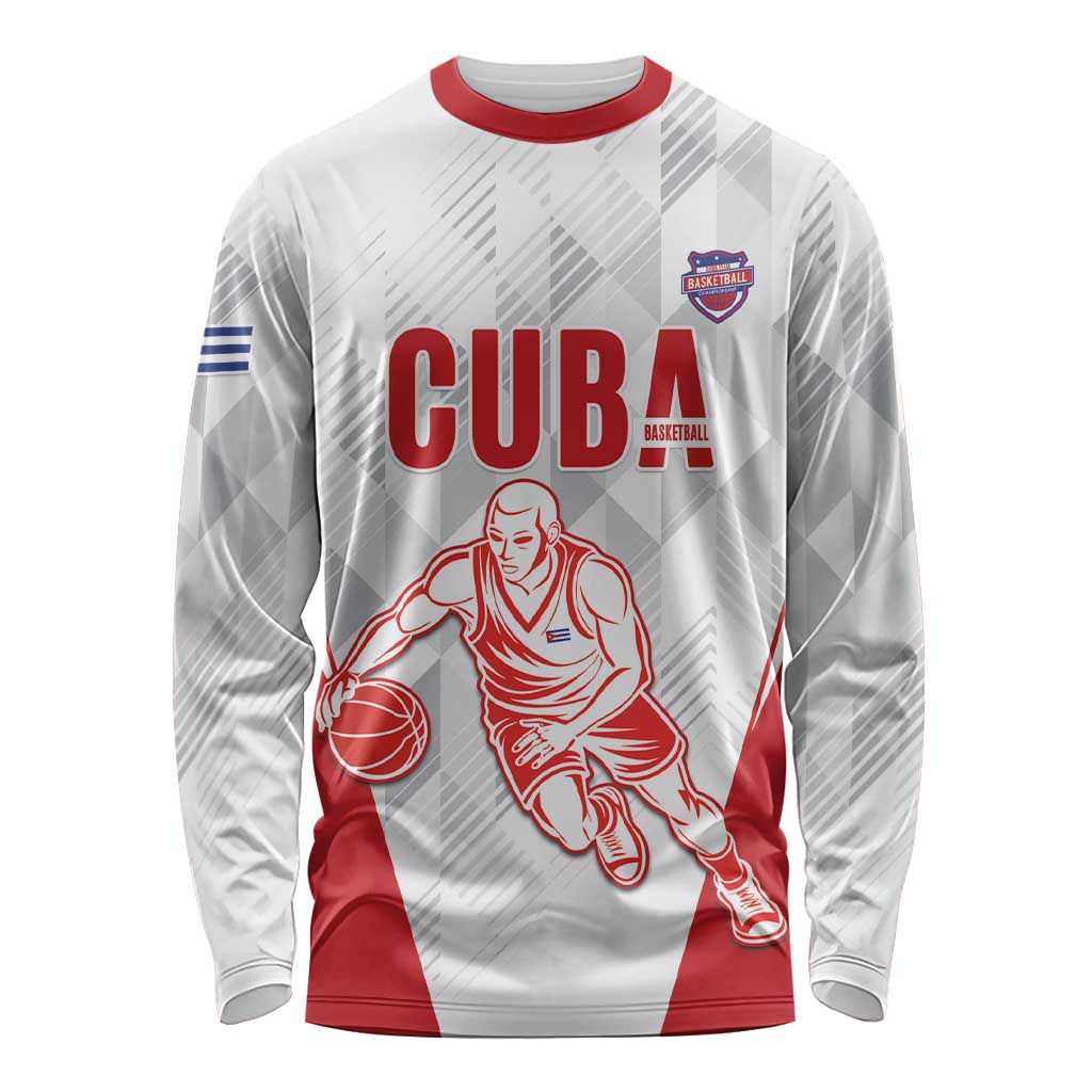 Custom Cuba Basketball Long Sleeve Shirt Sporty Style