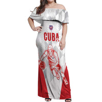 Custom Cuba Basketball Off Shoulder Maxi Dress Sporty Style