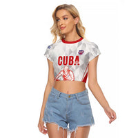 Custom Cuba Basketball Raglan Cropped T Shirt Sporty Style