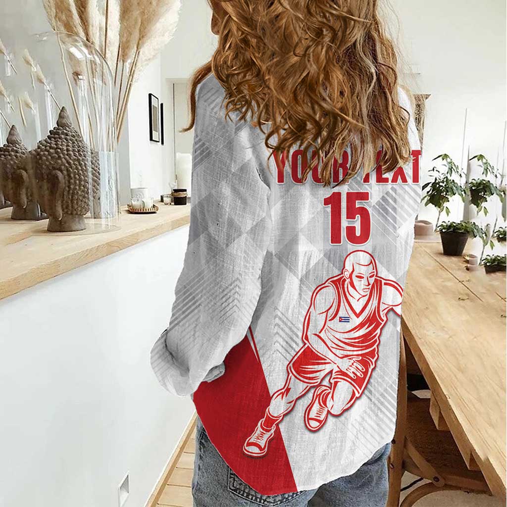 Custom Cuba Basketball Women Casual Shirt Sporty Style