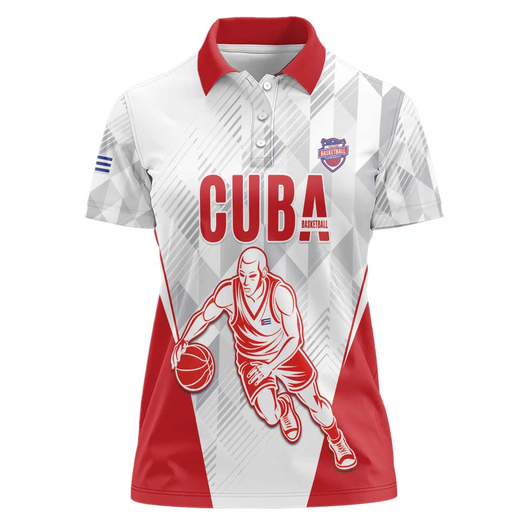 Custom Cuba Basketball Women Polo Shirt Sporty Style