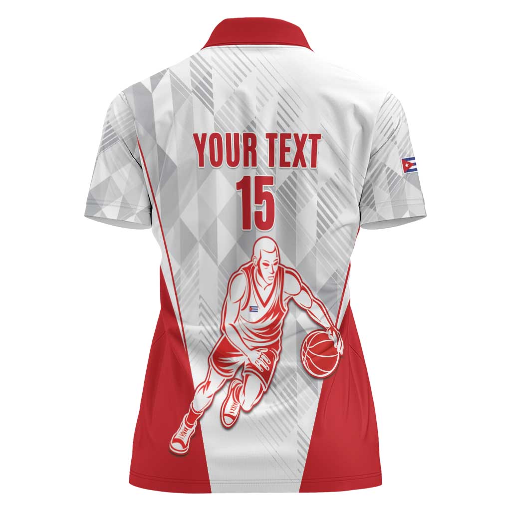 Custom Cuba Basketball Women Polo Shirt Sporty Style