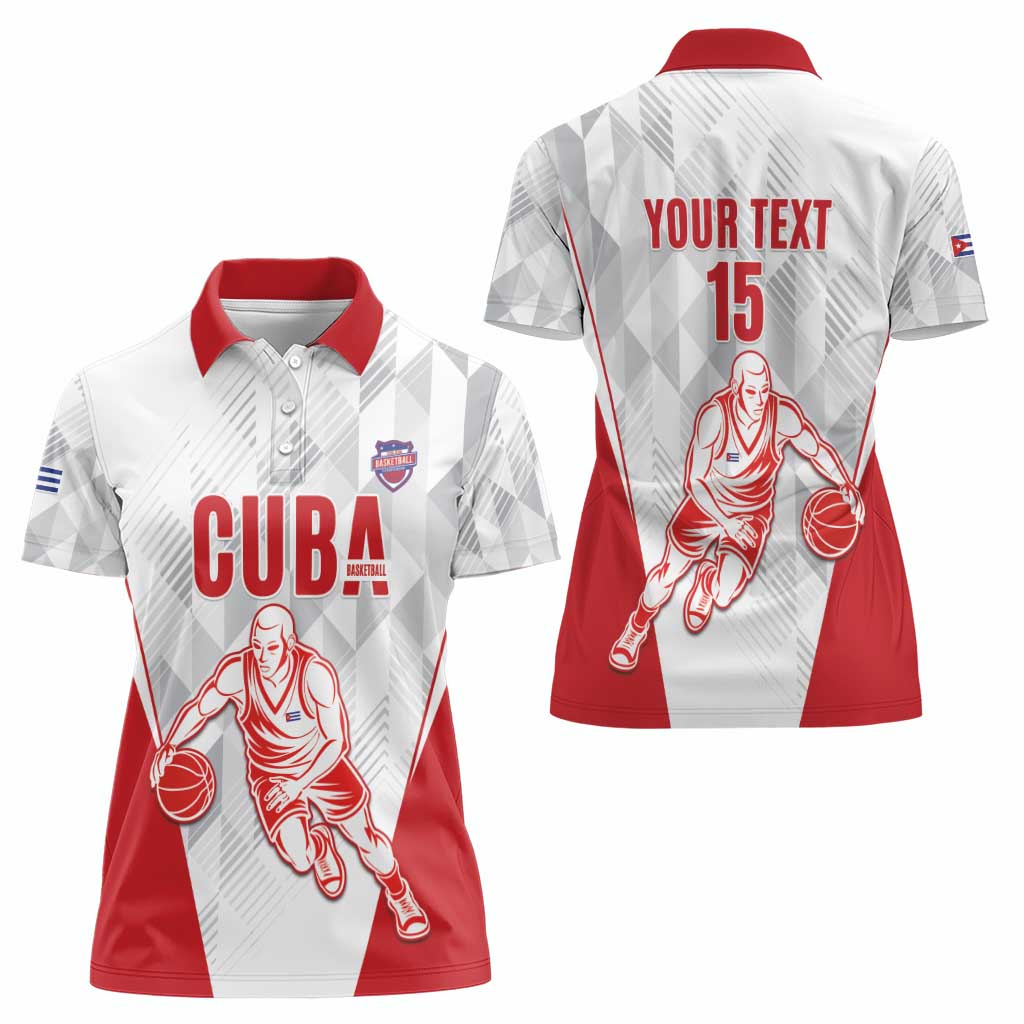 Custom Cuba Basketball Women Polo Shirt Sporty Style