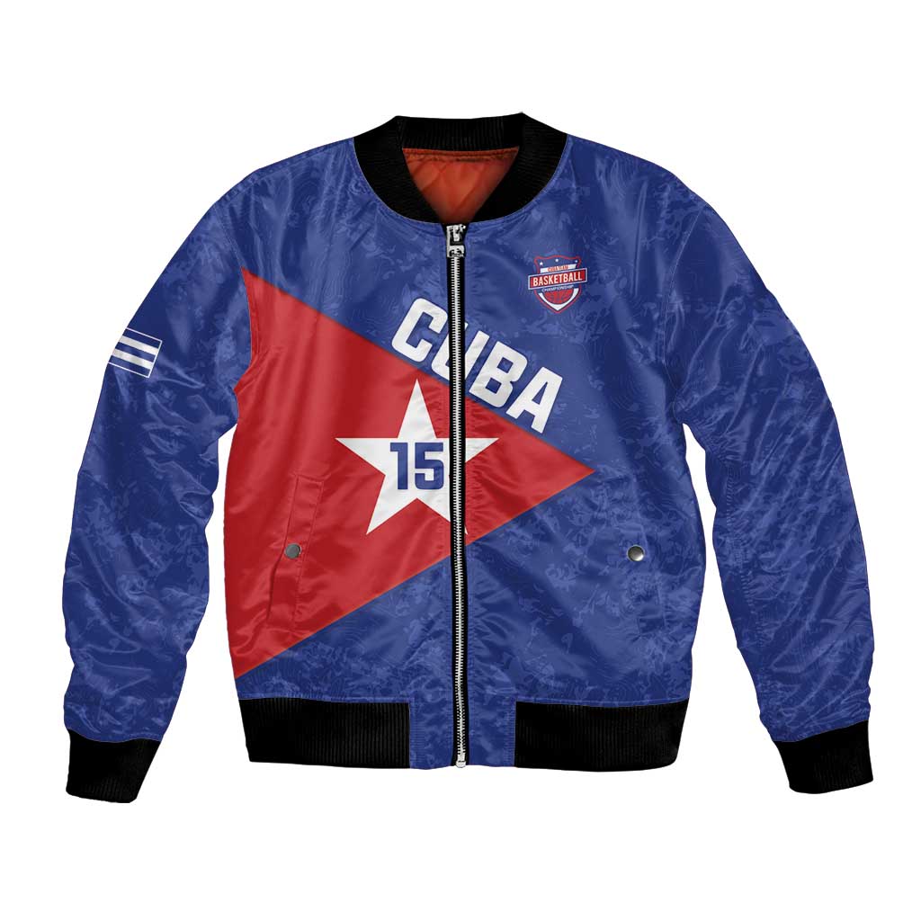 Custom Cuba Basketball Bomber Jacket Flag Style