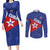 Custom Cuba Basketball Couples Matching Long Sleeve Bodycon Dress and Long Sleeve Button Shirt Flag Style