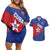 Custom Cuba Basketball Couples Matching Off Shoulder Short Dress and Hawaiian Shirt Flag Style