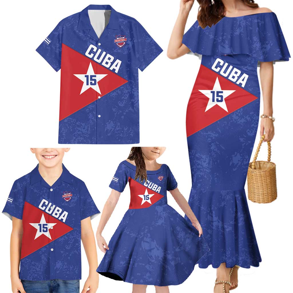 Custom Cuba Basketball Family Matching Mermaid Dress and Hawaiian Shirt Flag Style