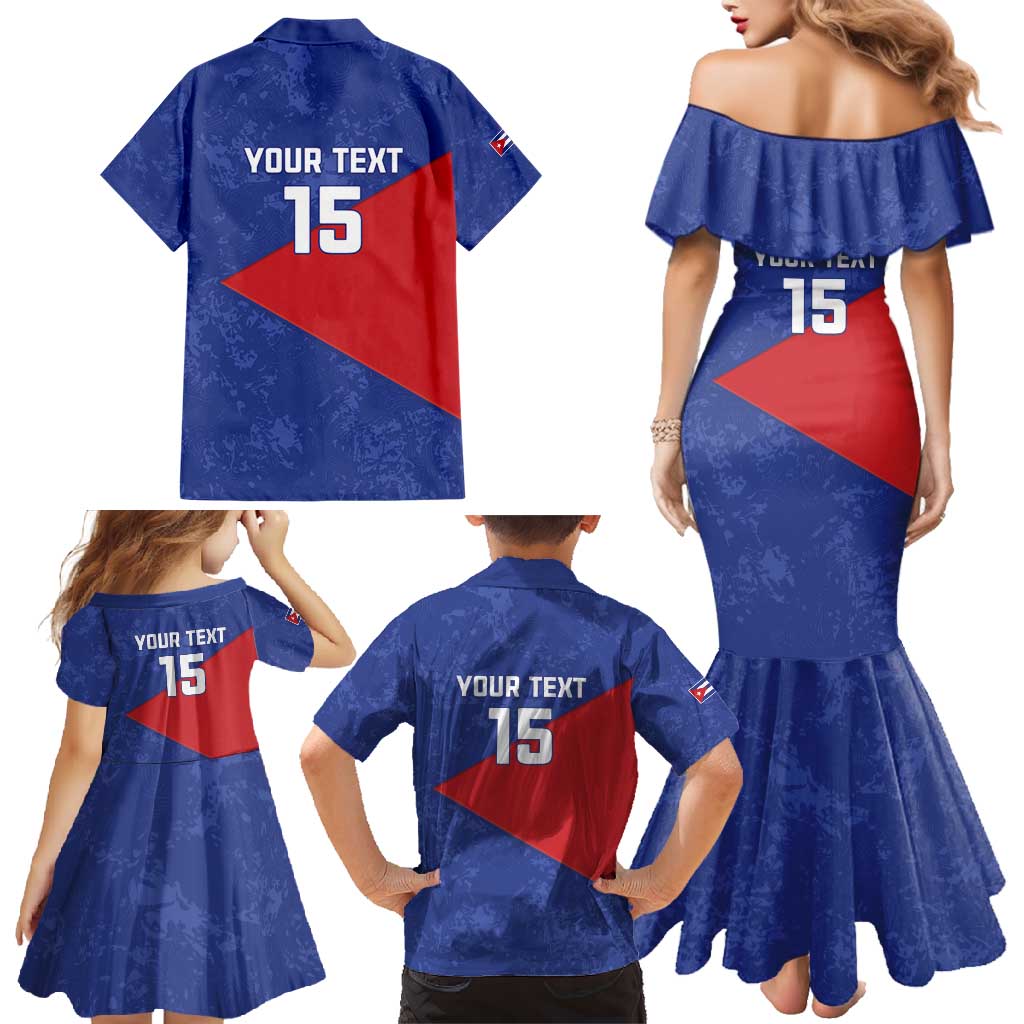Custom Cuba Basketball Family Matching Mermaid Dress and Hawaiian Shirt Flag Style