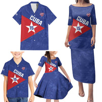 Custom Cuba Basketball Family Matching Puletasi and Hawaiian Shirt Flag Style
