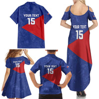 Custom Cuba Basketball Family Matching Summer Maxi Dress and Hawaiian Shirt Flag Style