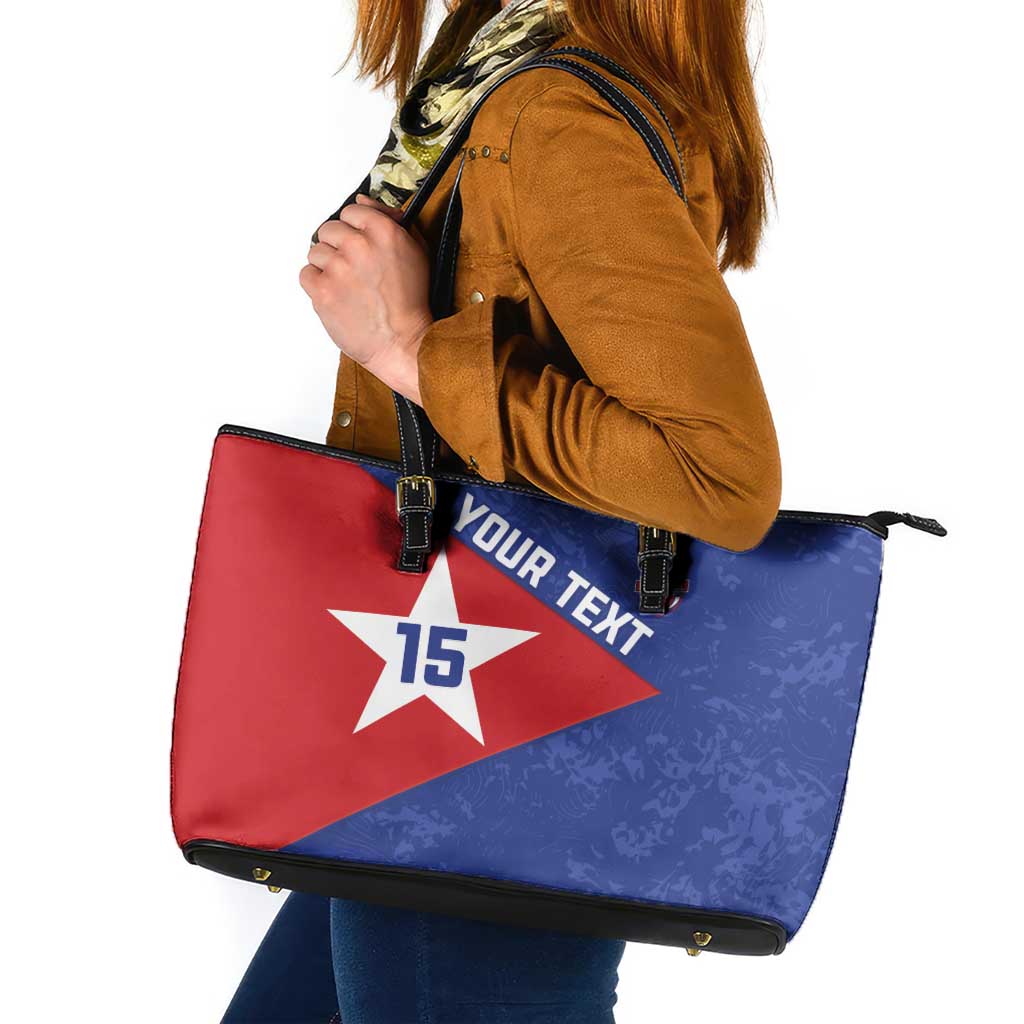 Custom Cuba Basketball Leather Tote Bag Flag Style