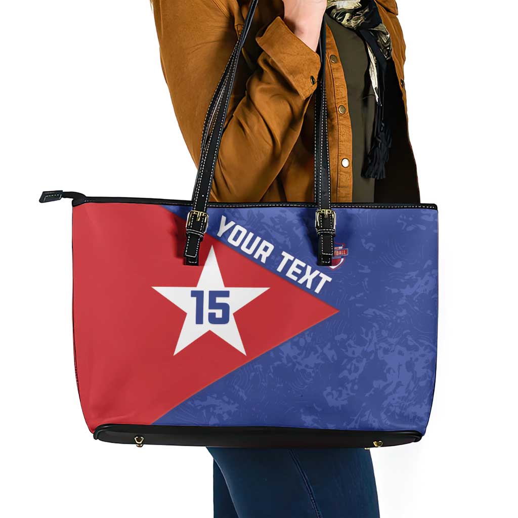 Custom Cuba Basketball Leather Tote Bag Flag Style