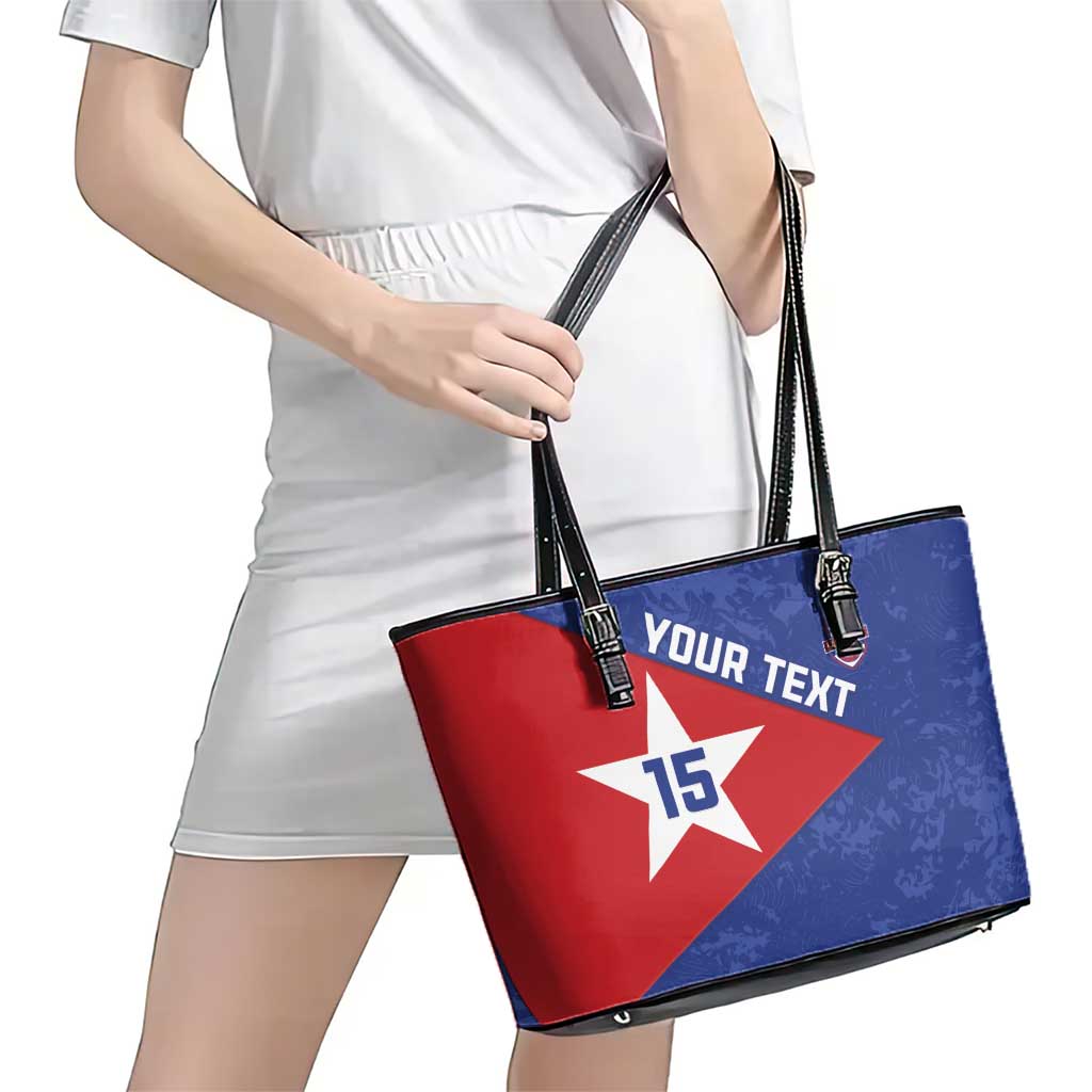 Custom Cuba Basketball Leather Tote Bag Flag Style