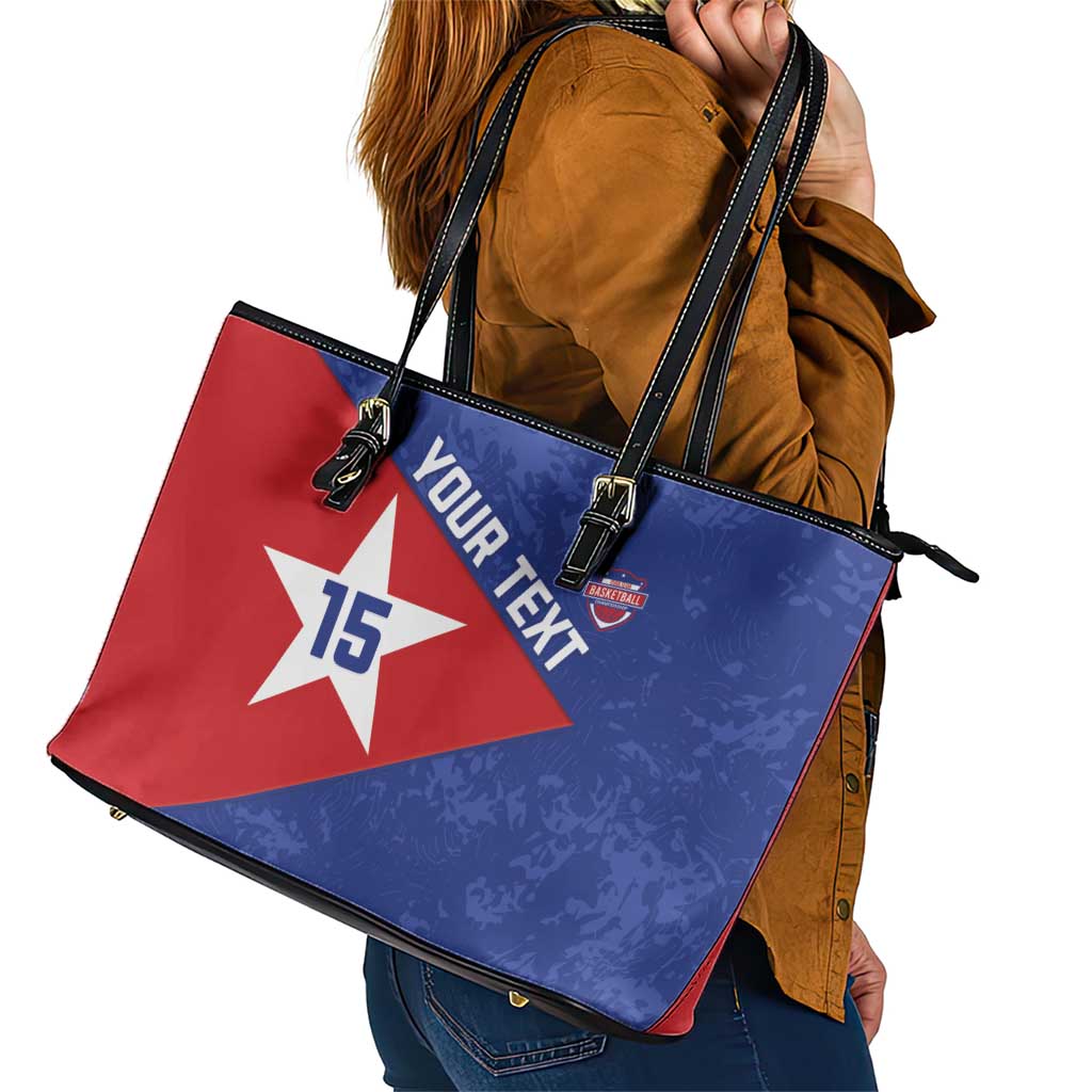 Custom Cuba Basketball Leather Tote Bag Flag Style