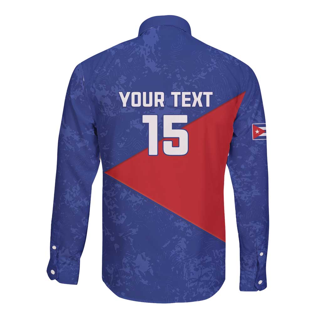 Custom Cuba Basketball Long Sleeve Button Shirt Flag Style