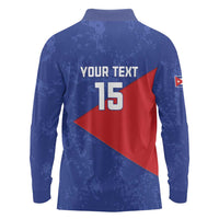 Custom Cuba Basketball Long Sleeve Polo Shirt Flag Style