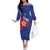 Custom Cuba Basketball Off The Shoulder Long Sleeve Dress Flag Style