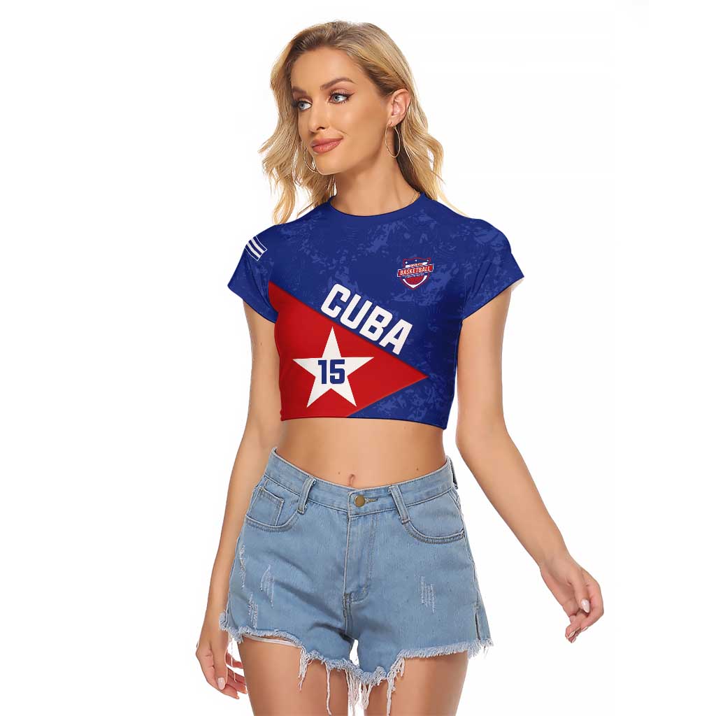 Custom Cuba Basketball Raglan Cropped T Shirt Flag Style