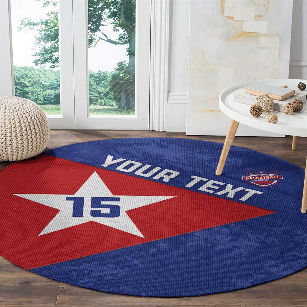 Custom Cuba Basketball Round Carpet Flag Style