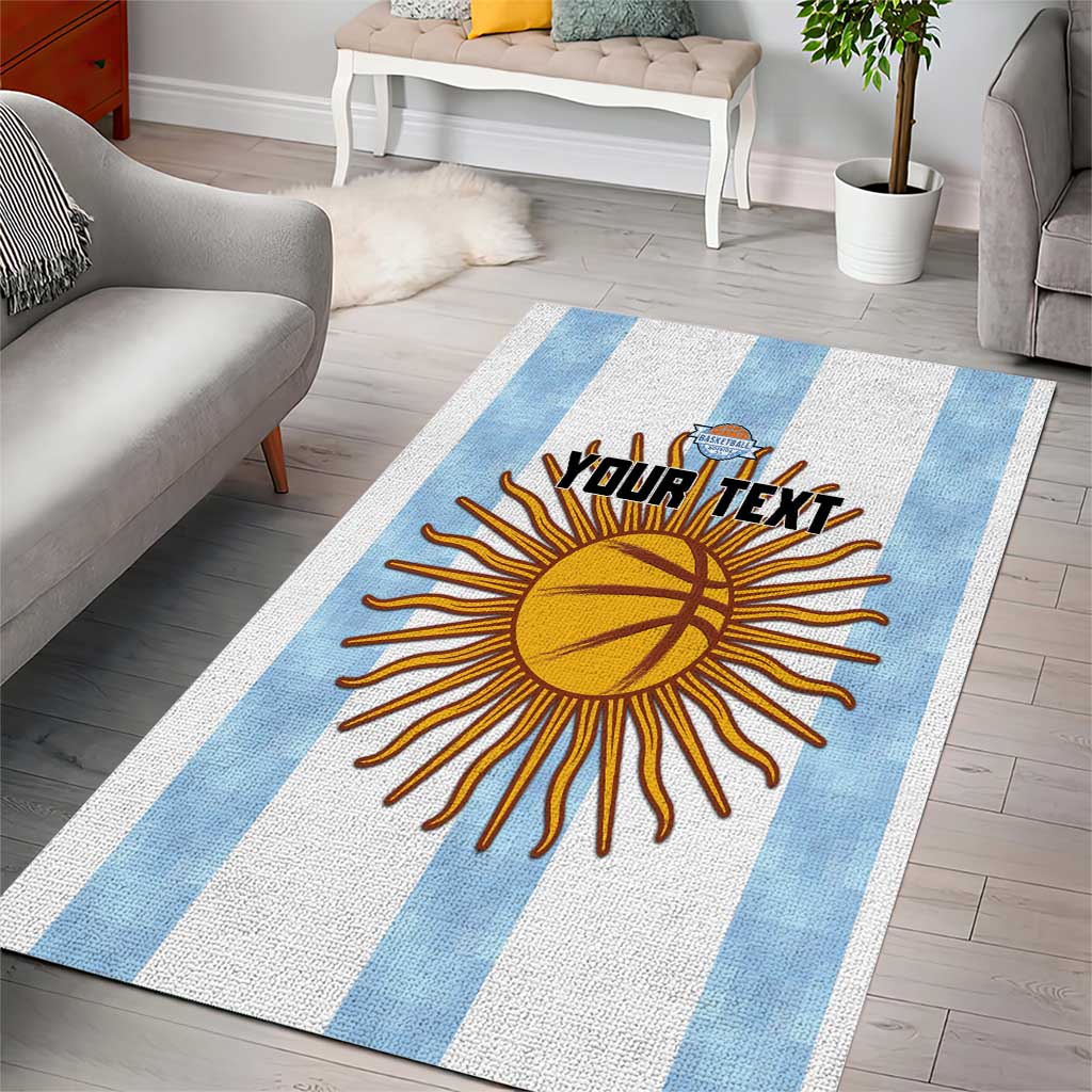 Custom Argentina Basketball Area Rug Go El Alma Argentina