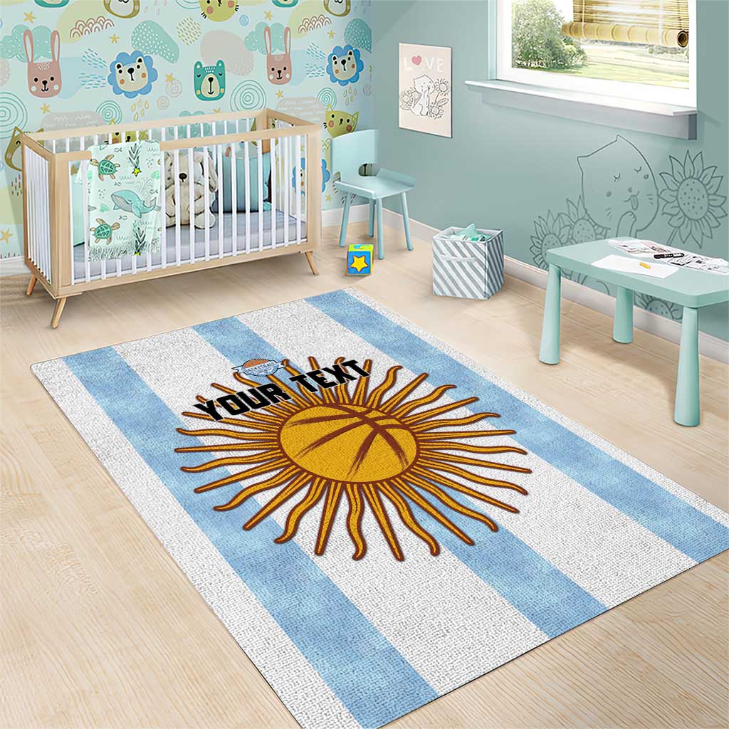 Custom Argentina Basketball Area Rug Go El Alma Argentina