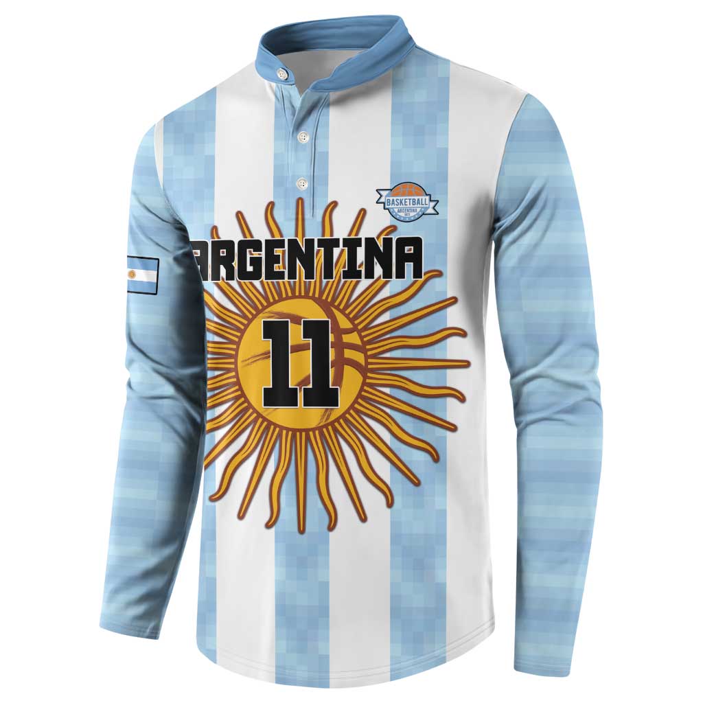 Custom Argentina Basketball Button Sweatshirt Go El Alma Argentina