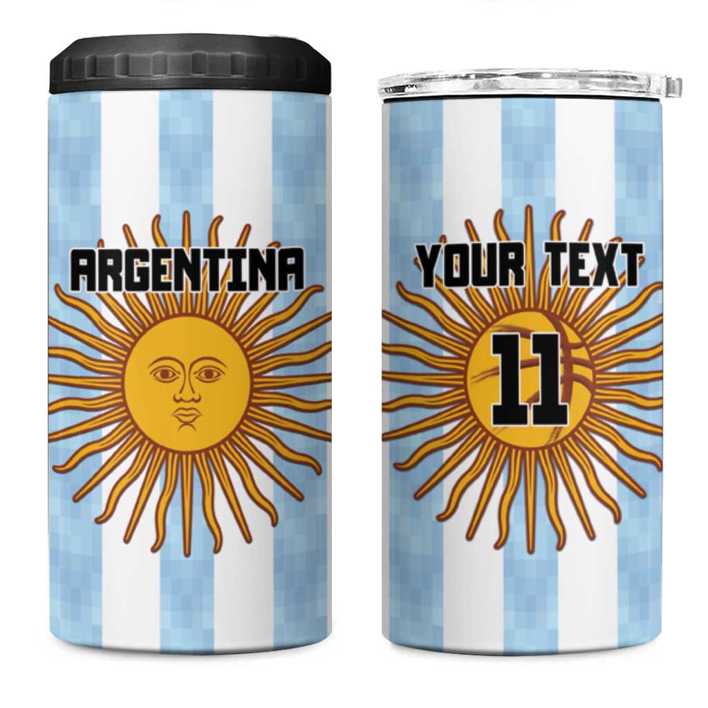 Custom Argentina Basketball 4 in 1 Can Cooler Tumbler Go El Alma Argentina