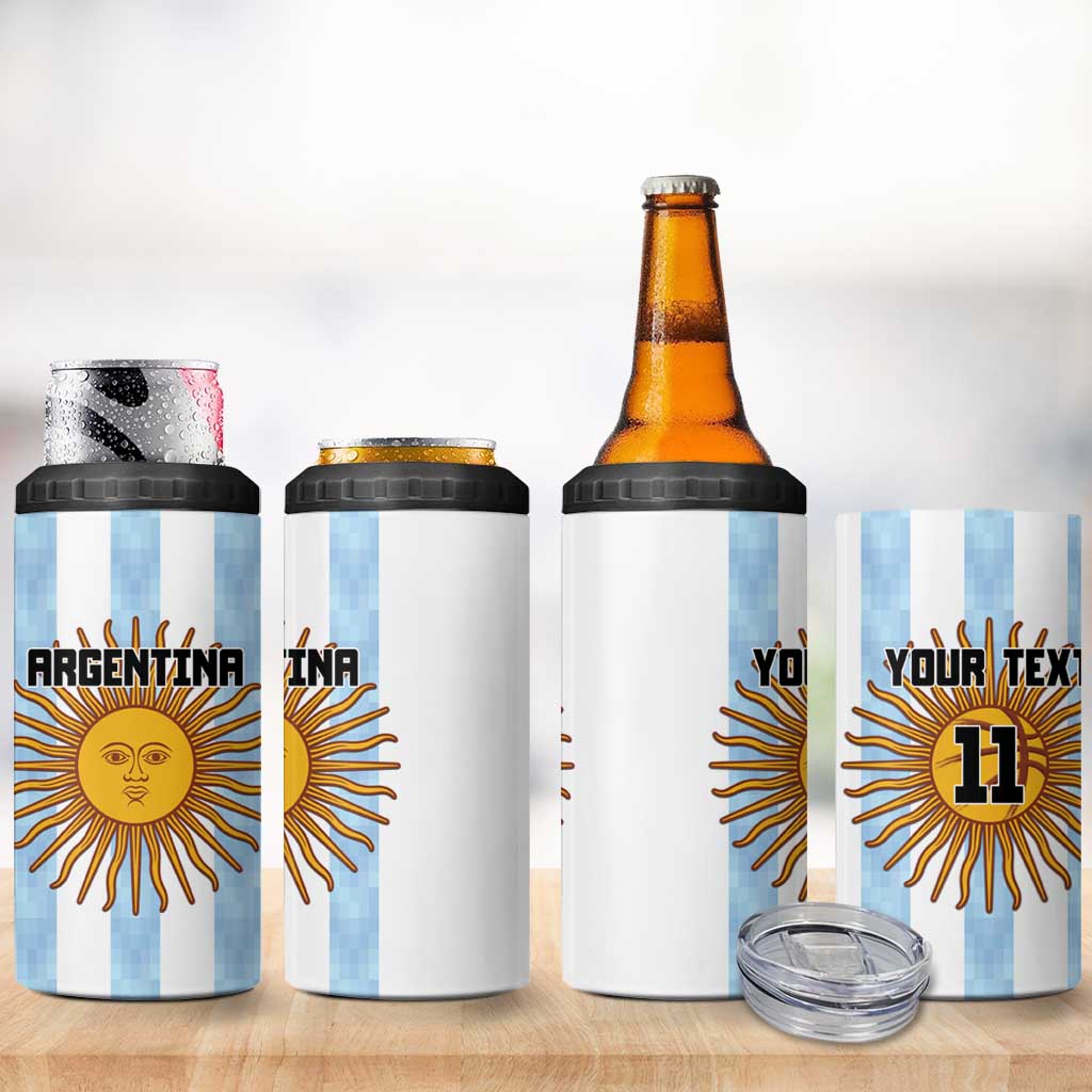 Custom Argentina Basketball 4 in 1 Can Cooler Tumbler Go El Alma Argentina