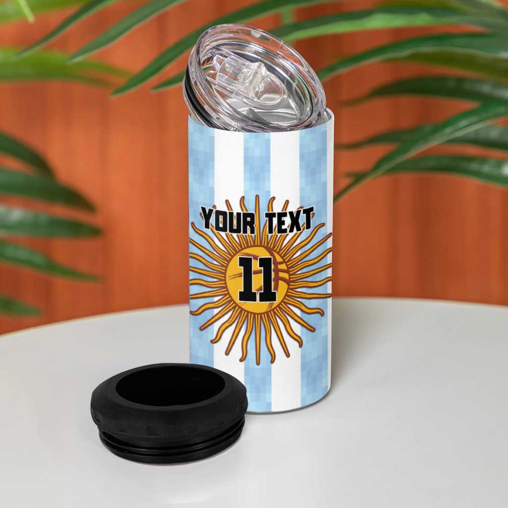 Custom Argentina Basketball 4 in 1 Can Cooler Tumbler Go El Alma Argentina