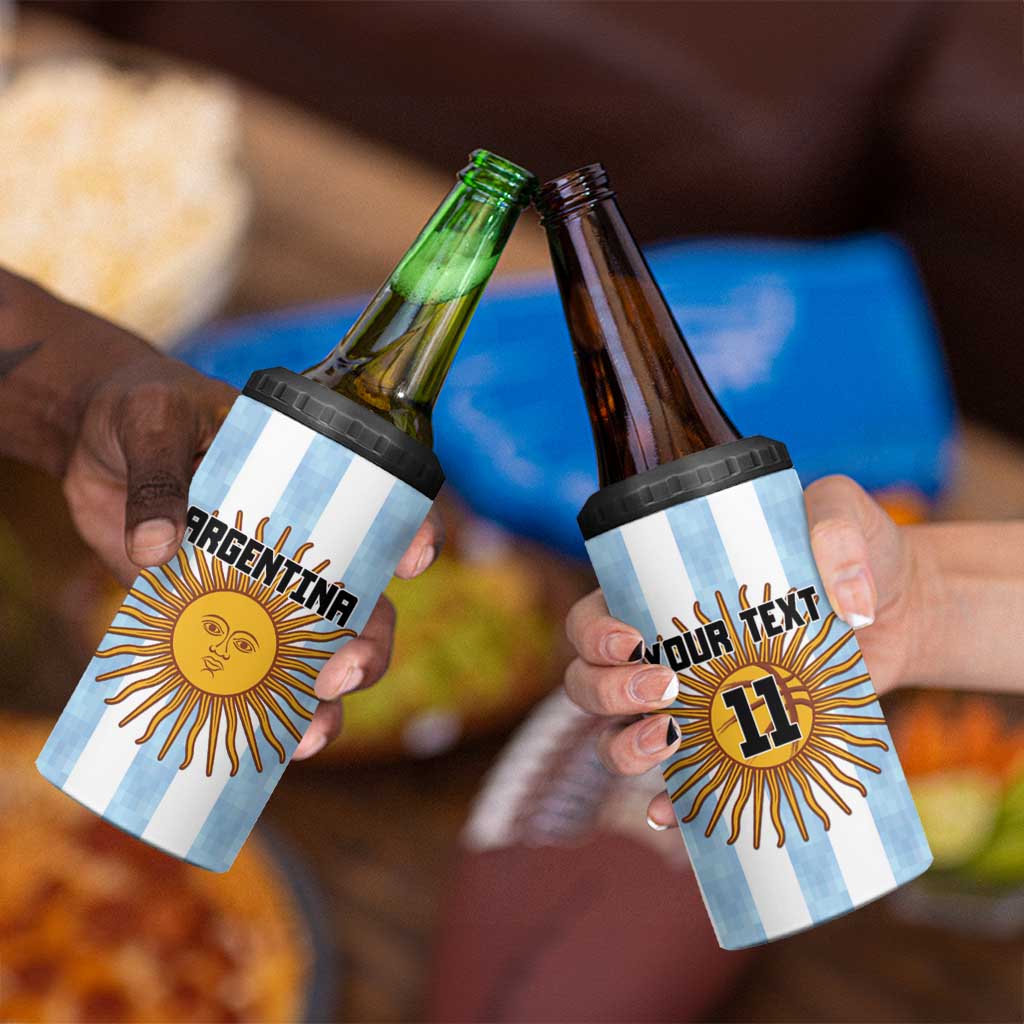 Custom Argentina Basketball 4 in 1 Can Cooler Tumbler Go El Alma Argentina