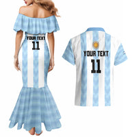 Custom Argentina Basketball Couples Matching Mermaid Dress and Hawaiian Shirt Go El Alma Argentina