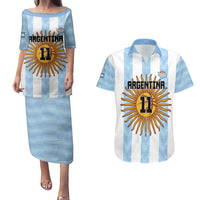 Custom Argentina Basketball Couples Matching Puletasi and Hawaiian Shirt Go El Alma Argentina