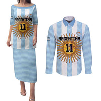Custom Argentina Basketball Couples Matching Puletasi and Long Sleeve Button Shirt Go El Alma Argentina