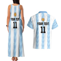 Custom Argentina Basketball Couples Matching Tank Maxi Dress and Hawaiian Shirt Go El Alma Argentina
